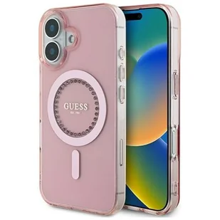 Guess GUHMP16SPFTDTEP iPhone 16 6.1" różowy/pink hardcase IML Rhinestones MagSafe - Etui i futerały do telefonów - miniaturka - grafika 1