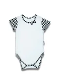 Body dla niemowląt - Dziecięce body bawełniane na krótki rękaw w pepitkę białe Nicol,r.80 - miniaturka - grafika 1