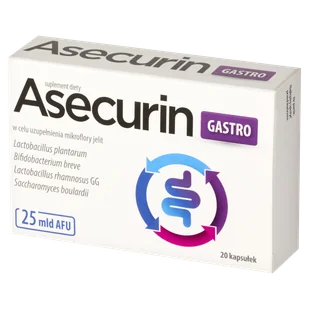 Asecurin Gastro, 20 kapsułek - Układ pokarmowy Asecurin Gastro, 20 kapsułek - Układ pokarmowy - miniaturka - grafika 1