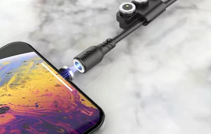 Kabel magnetyczny 3w1 USB do USB-C / Lightning / Micro USB Foneng X62, 2.4A, 1m (czarny) - Kable - miniaturka - grafika 3