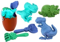 Zabawki do piasku - Zestaw Do Piasku Dinozaury Wiaderko Jajo Grabki Łopatka Foremki - miniaturka - grafika 1