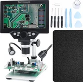 Mikroskopy i lupy - Mikroskop Cyfrowy 1200X LCD HD 1080P 12MP 8 X LED + Podkładka i Narzędzia GSM - miniaturka - grafika 1