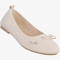 Baleriny - Baleriny Damskie Buty Z Kokardką Płaski Obcas Beżowe Bella Paris CB130-8 Beżowy 38 - miniaturka - grafika 1