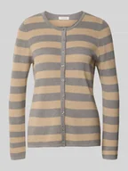 Swetry damskie - Kurtka z dzianiny z listwą guzikową - miniaturka - grafika 1