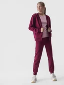 Spodnie sportowe damskie - 4F Spodnie dresowe joggery damskie - fioletowe XS - miniaturka - grafika 1