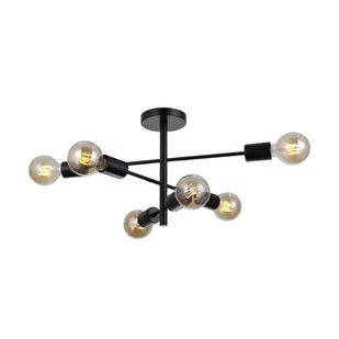 Sufitowa lampa do holu Piansi PND-4025-6-BL Italux stics czarna - Lampy sufitowe - miniaturka - grafika 1