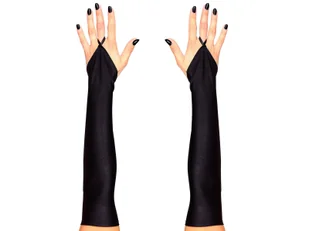 Satynowe rękawiczki karnawałowe czarne bez palców - Dodatki do strojów karnawałowych - miniaturka - grafika 1