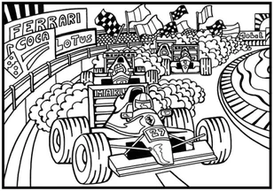 Kolorowanka welwetowa, formuła 1 - Kolorowanki, wyklejanki - miniaturka - grafika 1