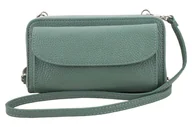Torebki damskie - Portfel z etui na telefon ze skóry licowej - Zielony - miniaturka - grafika 1
