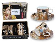 Filiżanki - Carmani Zestaw 2 filiżanek mocca- Gustav Klimt The Kiss 532-0301 - miniaturka - grafika 1