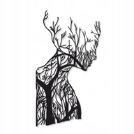 Dekoracje domu - DEKORACJA ŚCIENNA DRZEWO OZDOBA NA PUSTĄ ŚCIANE 3D KOBIETA BIAŁY CZARNY - miniaturka - grafika 1