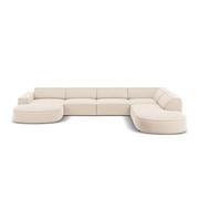 Narożniki - Beżowa aksamitna sofa narożna (w kształcie litery U) Jodie - Micadoni Home - miniaturka - grafika 1