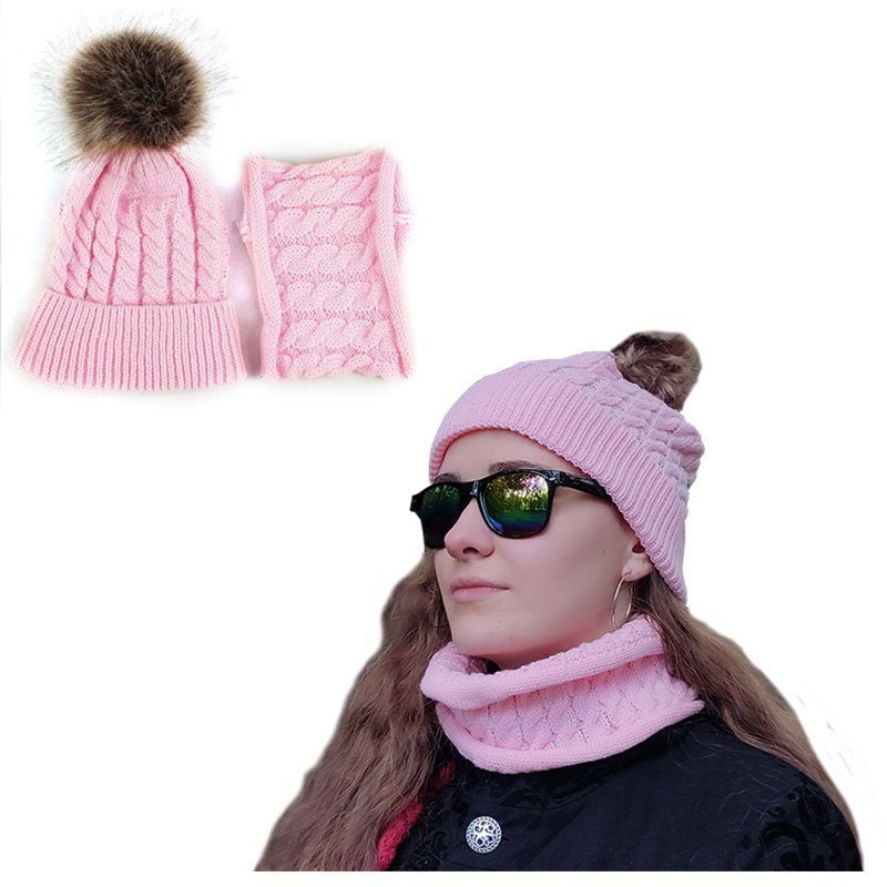 Ciepły Komplet Damski Zimowy Czapka Damska Zimowa + Komin