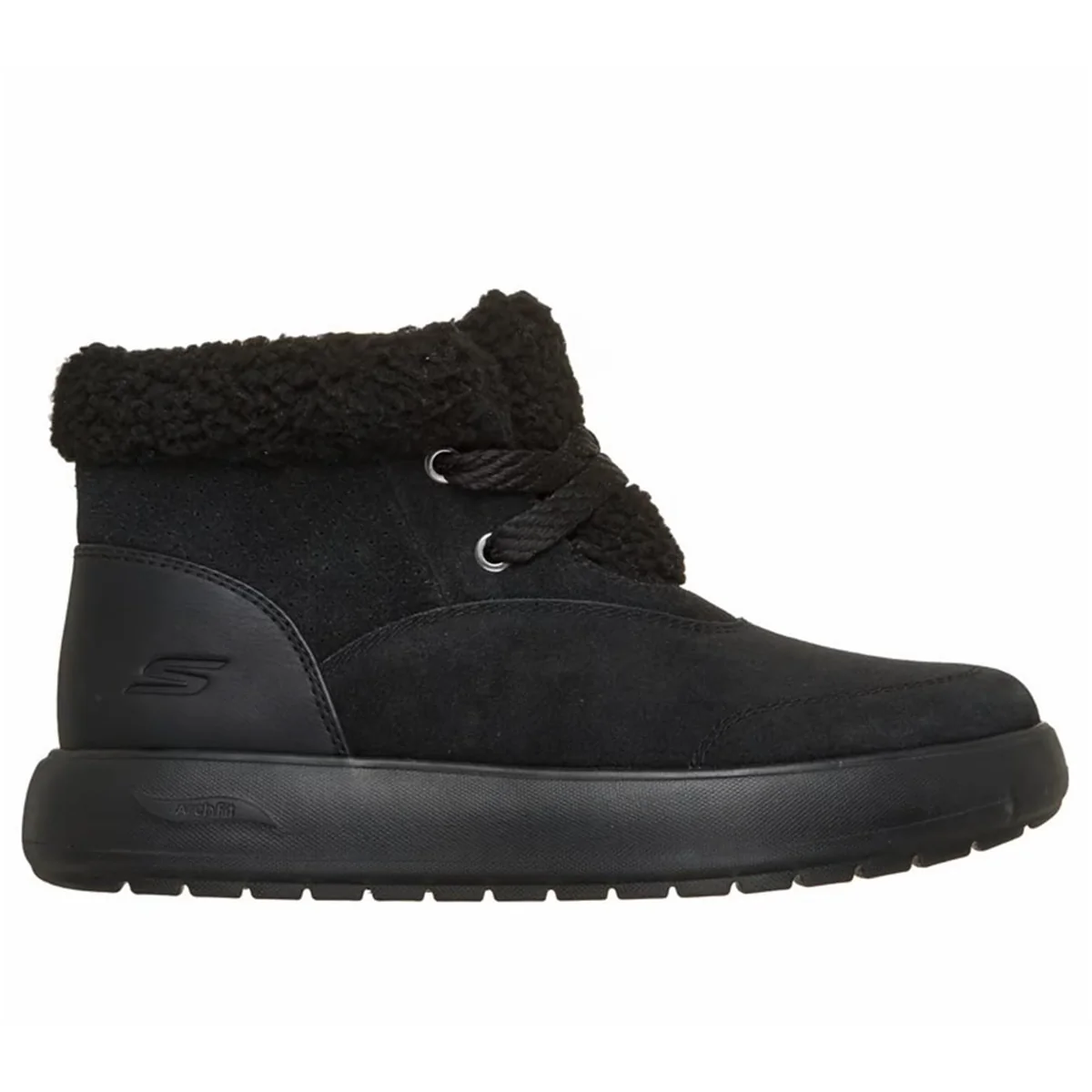 Skechers Buty damskie Go Walk Horizon Lana 37 EU czarne – Relaxed Fit Chugga Boot z wkładką Arch Fit Faux Shearling