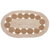 Dywany zewnętrzne - Dywan Jutowy Owalny 80x50 cm Mata Jutowa taras - miniaturka - grafika 1