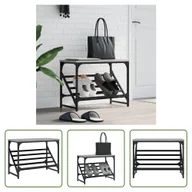 Szafki na buty - The Living Store Stojak na buty szary Sonoma 60x30x45 cm Materiał drewnopochodny - miniaturka - grafika 1