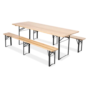 Zestaw składany PIWNY stół 177cm + 2x ławka - Focus Garden - Stoły gastronomiczne - miniaturka - grafika 1