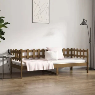 Lumarko Łóżko dzienne, miodowy brąz, 90x200 cm, lite drewno sosnowe - Łóżka - miniaturka - grafika 5