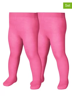 Rajstopy dziecięce - Playshoes Rajstopy (2 pary) w kolorze różowym - grafika 1