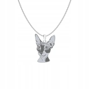 Naszyjnik Srebrny z kotem Cornish Rex 925 Łańcuszek Biżuteria GRAWER - Łańcuszki - miniaturka - grafika 1