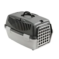 Transportery dla kotów - Transporter GULLIVER 2 z plastikowymi drzwiczkami jasnoszary/ciemnoszary ZOLUX - miniaturka - grafika 1