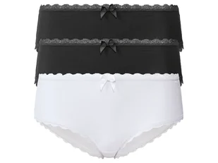 esmara® Hipstery damskie z biobawełną, 3 pary (XS (32/34), Czarny/ biały) - Bielizna ciążowa - miniaturka - grafika 1