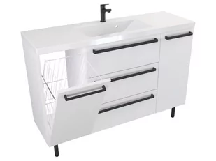 Szafka Stojąca Z Umywalką ATH 120 cm KD - Biały Mat - Uchwyty Czarne Matowe - Szafki łazienkowe - miniaturka - grafika 1