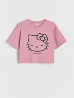 Koszulki dla dziewczynek - Reserved - T-shirt z nadrukiem Hello Kitty - brudny róż - miniaturka - grafika 1
