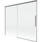 Parawany nawannowe - Mexen Rox parawan nawannowy 2-skrzydłowy rozsuwany 180 x 150 cm, transparent, gun metal - 8C9-180-001-95-00 - miniaturka - grafika 1