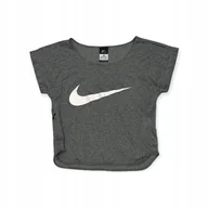 Koszulki i topy damskie - Krótka koszulka t-shirt damski szary NIKE XS - miniaturka - grafika 1