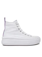 Buty dla dziewczynek - Converse Trampki CHUCK TAYLOR ALL STAR MOVE PLATFORM A03667C Biały - miniaturka - grafika 1