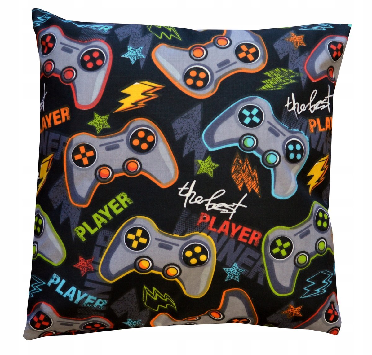 Poszewka na poduszkę PADY KOLOROWE geamingowa dla gracza PLAYER 40x40