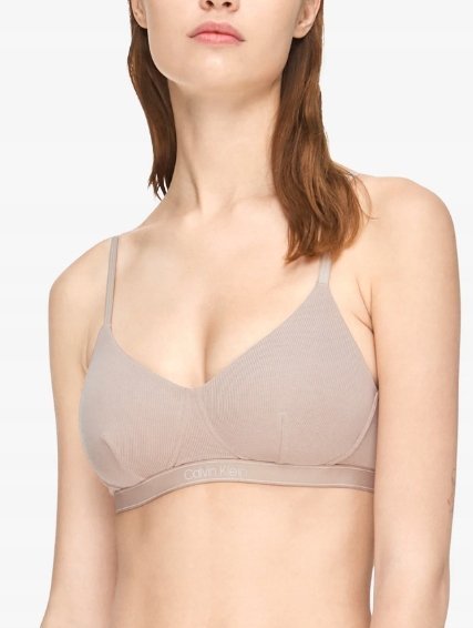 CALVIN KLEIN BIUSTONOSZ BRALETKA BEŻOWY L W_A TIA