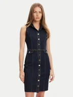 Sukienki - Guess Sukienka jeansowa W5YK24 D5PW1 Granatowy Regular Fit - miniaturka - grafika 1