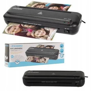 ZESTAW LAMINATOR FICHERO URZĄDZENIE DO LAMINOWANIA ZDJĘĆ A4 + 5 ARKUSZY A4 - Laminatory - miniaturka - grafika 1