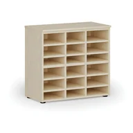 Regały biurowe - Regał sortujący PRIMO WOOD, 740 x 800 x 420 mm, 18 przegród, brzoza - miniaturka - grafika 1