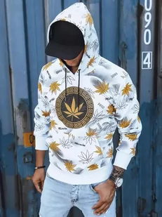 Bluza męska z nadrukiem biała Dstreet BX5317-XL - Bluzy męskie - miniaturka - grafika 1