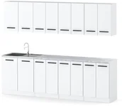 Meble kuchenne - Meble Kuchenne Białe Z Drewnem Komplet Vero 2.6m Kuchnia Pojemna Modułowa - miniaturka - grafika 1