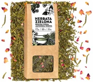Herbata - Zielona herbata liściasta JAPOŃSKA WIŚNIA sencha sypana płatki róż tea 50g - miniaturka - grafika 1