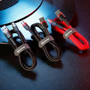 Baseus Cafule Cable wytrzymały nylonowy kabel przewód USB / micro USB QC3.0 2.4A 1M czerwony (CAMKLF-B09) - Kable USB - miniaturka - grafika 7