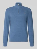 Swetry męskie - Sweter z dzianiny ze stójką - miniaturka - grafika 1