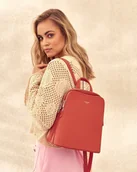 Plecaki - Mały miejski plecak damski z gładkiej skóry ekologicznej - David Jones - miniaturka - grafika 1