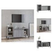 Szafki RTV - vidaXL Szafka pod TV szara Sonoma 100x35x55 cm materiał drewnopochodny - Meble TV - miniaturka - grafika 1