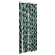 Zasłony - vidaXL Zasłona muchowa szenilowa zielono-biała 100x200 cm - miniaturka - grafika 1