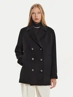Płaszcze damskie - Calvin Klein Płaszcz wełniany K20K207699 Czarny Regular Fit - miniaturka - grafika 1