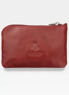 Skórzane Etui Na Klucze Visconti - czerwony - Etui na klucze - miniaturka - grafika 1
