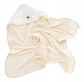 Okrycia kąpielowe dla dzieci - Bocioland Okrycie Kąpielowe Ręcznik Z Kapturkiem 80X80Cm Miś Beige 0205 - miniaturka - grafika 1
