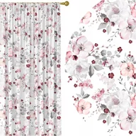 Zasłony - GOTOWE ZASŁONY NA ŻABKI TAŚMIE 140X250 ZASŁONA KWIATY 186 SKRÓCENIE W CENIE - miniaturka - grafika 1