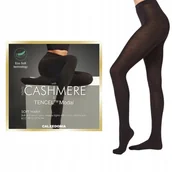 Rajstopy - Rajstopy gładkie czarne Calzedonia modal kaszmir ciepłe kaszmirowe 1/2 (S) - miniaturka - grafika 1
