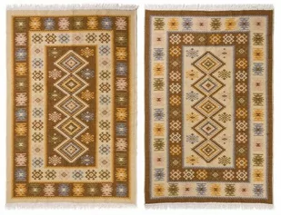 Dywan KILIM romby miód dwustronny - Dywany - miniaturka - grafika 1